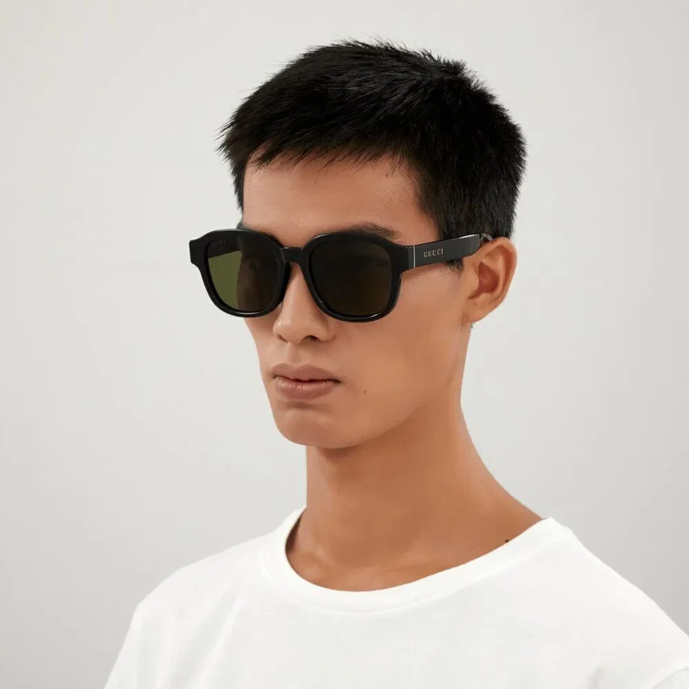 SALE! NEW Gucci GG1140SK 002 Black Green Square Unisex Sunglasses